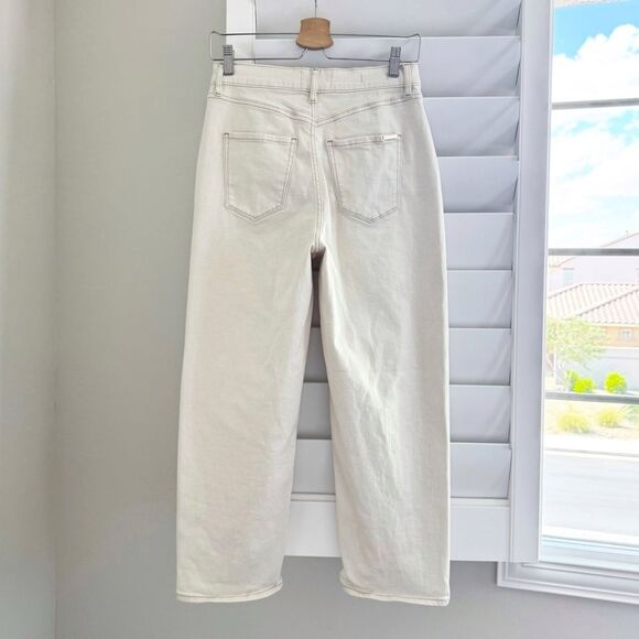 WHBM Extra High Rise Barrel Jeans in Natural Cream Size 4 - Picture 8 of 13